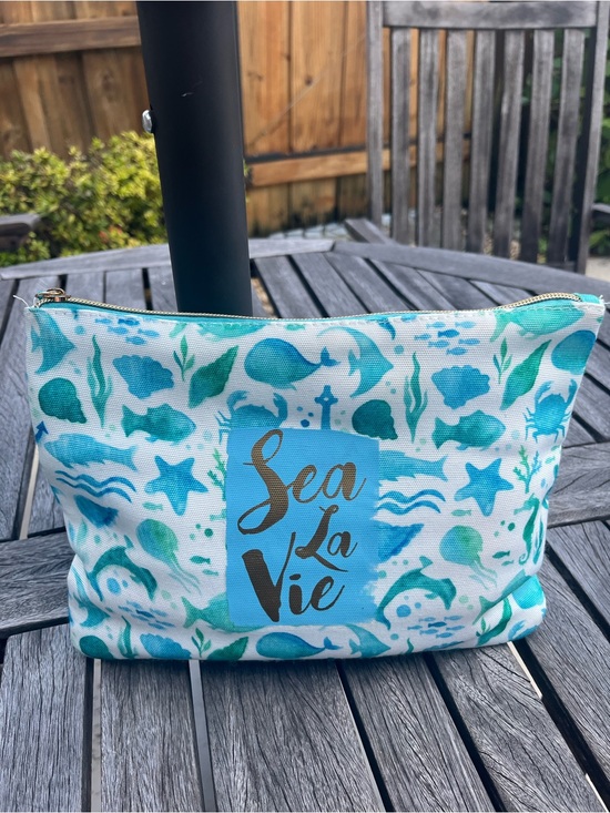 Sea La Vie Accessories - Sea La Vie Beach Pouch or Cosmetic bag in Aqua Teal with coverup